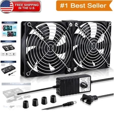 Versatile 2x120mm 110V-240V Fan with Adjustable Speed for Electronic Cooling