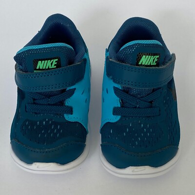 NIKE Flex 2017 Run Shoes, Blue & Green - Toddler Size 4C 904239-400