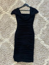 Fashion Nova Black Bandage Midi Dress Strapless Off Shoulder - Size Small - NWT