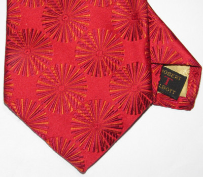 ROBERT TALBOT RED SILK TIE! SUNBURST PATTERN! NORDSTROM 'BEST OF CLASS'! USA