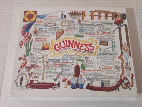 New Vintage Jigsaw Puzzle GUINESS BOOK OF WORLD RECORDS 550+ Pcs 18x24 1976