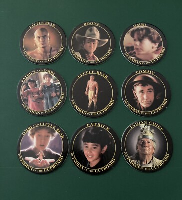 INDIAN IN THE CUPBOARD / Set of 9  Milk Caps / POGS / Columbia Pictures / 1995