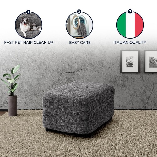 PAULATO BY GA.I.CO. Ottoman Slipcover - Stretch Stool Sofa - Pouf Protector f... - Picture 5 of 7