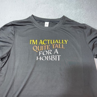 Mens Graphic T Shirt Im Actually Quite Tall For A Hobbit Fantasy Fan XXL