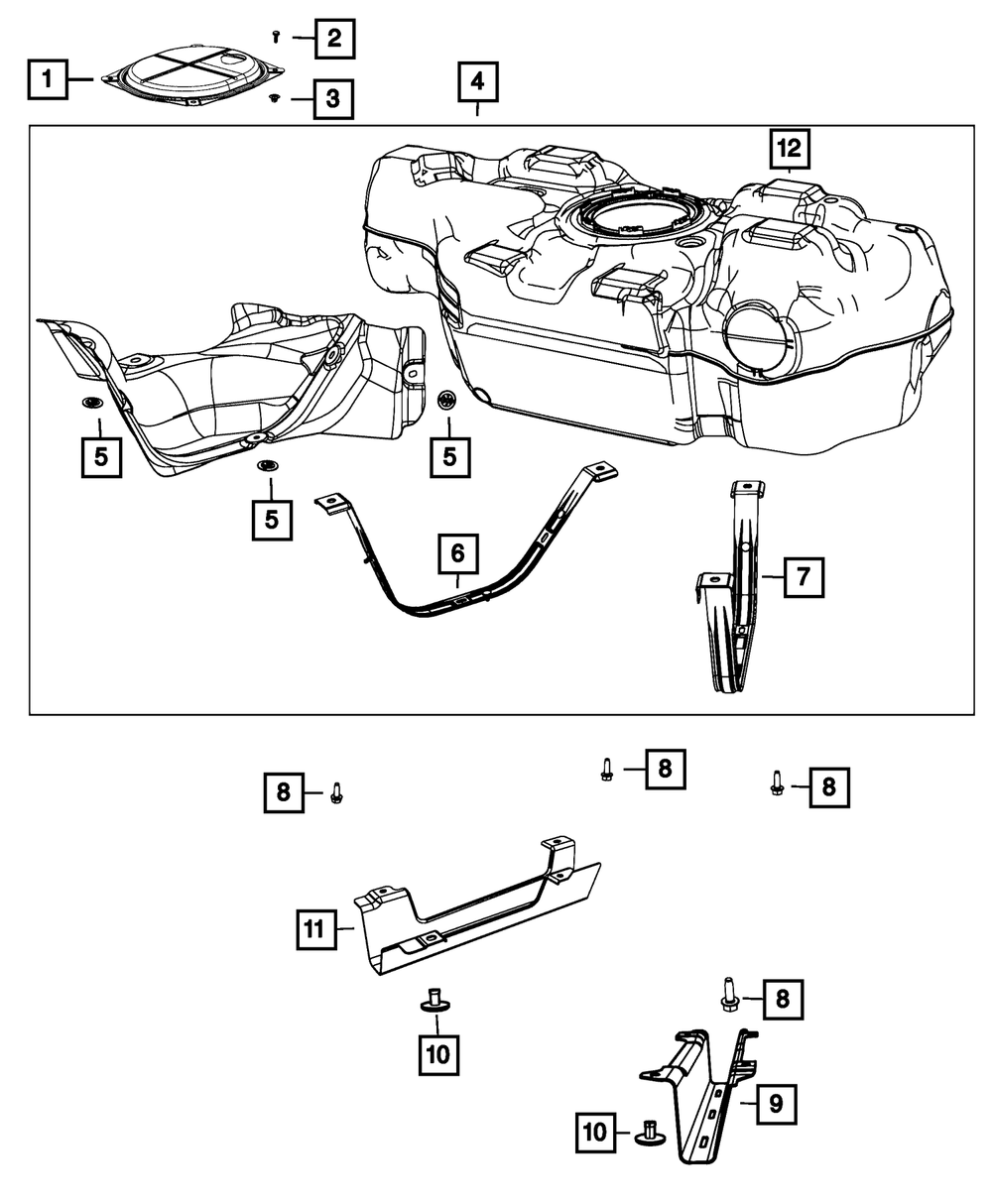 Genuine Mopar Fuel Tank 68104307AB