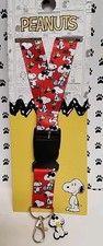 Peanuts Snoopy Joe Cool Woodstock Fabric Snap-Off Lanyard Red w/ Charm And Hook