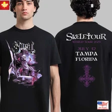 New Apparel Ghost Skeletour World Tour 2025 Exclusive Merch Tee In Tampa T-shirt