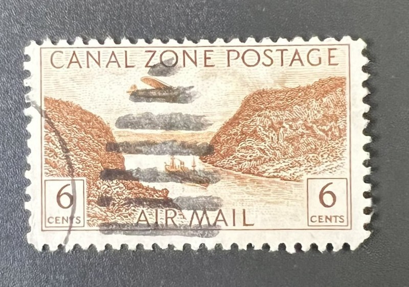 US Canal Zone Stamp 1946 Gaillard Cut Air Mail Scott C8 Used