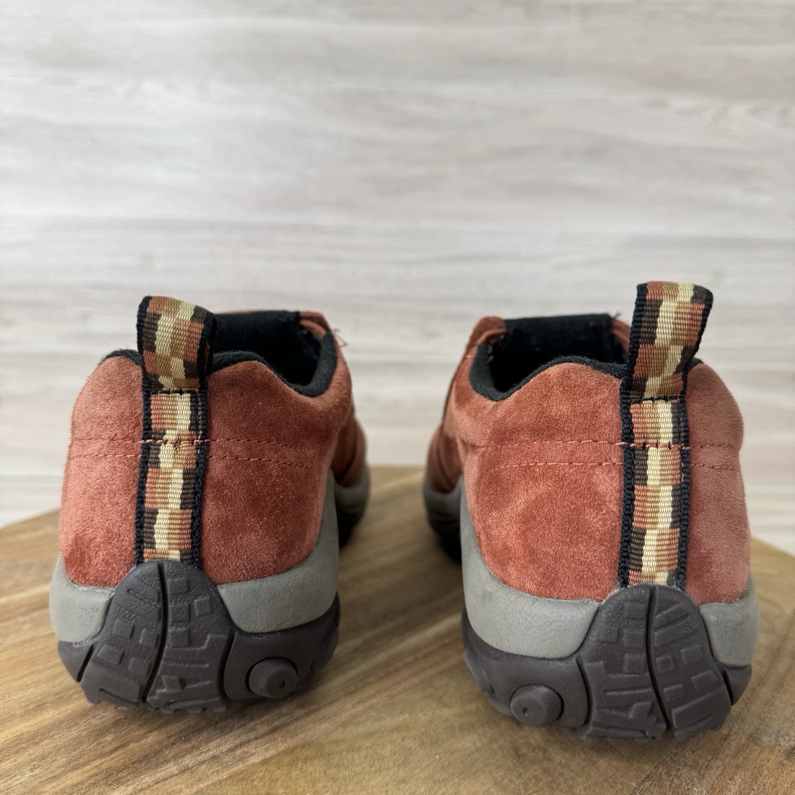 Scarpe comode Merrell Jungle Moc da donna taglia 7 scamosciate cannella slip on J02224 usate in ottime condizioni