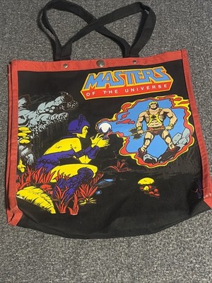 1984 He-Man Masters Of The Universe Vintage Tote Bag Black W/Red Evil-Lyn MOTU