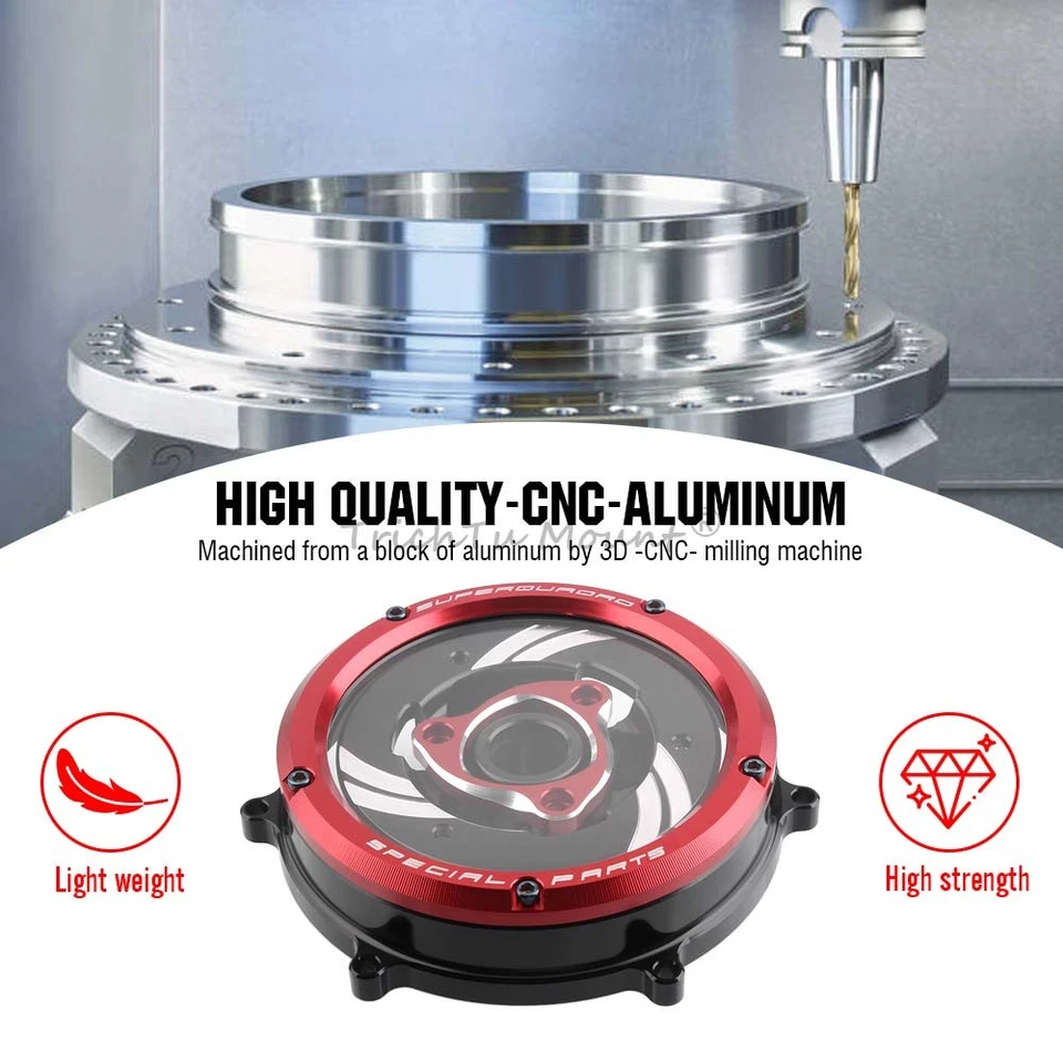 Cubierta de embrague transparente y retenedor de resorte para Ducati 1199 959 Panigale V2 CNC Racing Foto 3 de 4