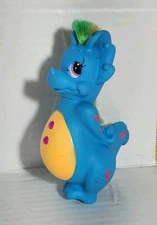 1992 Darlin Dinos Gem Dazzlers  Blue Tri Sarah Tops Green Hair 4"