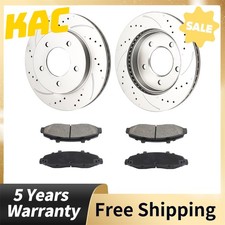 308mm Front Drilled Brake Rotor + Pads For Ford F-150 1997 1998 1999-2003 4WD