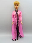 vintage Pink and Black Barbie Doll Lingerie robe and fish net tights NO DOLL