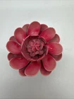 Vintage Pink Enamel Brooch Layered Floral Pin Mid-Century Costume Jewelry