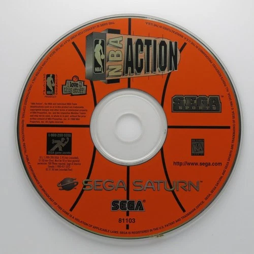 NBA Action Sega Saturn Video Game Multiplayer Sports - Disc Only