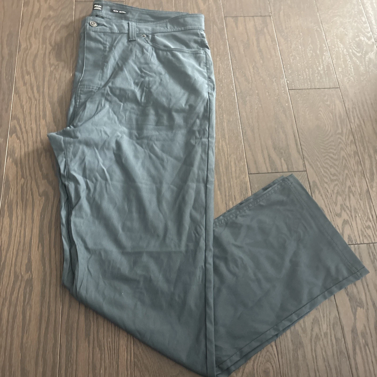 NWT Prana Brion II Slim Hiking Pants Stretch Mens 42x34 Tapered Leg Grey Blue