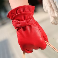 Ladies Woman Genuine Nappa Leather Gloves Warm Lined On Sale L114NC