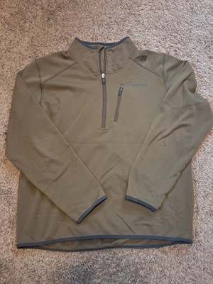 Merrell Sweater Men XL Green Quarter Zip Jacket Stretch Hiking Outdoors 1/4 Zip