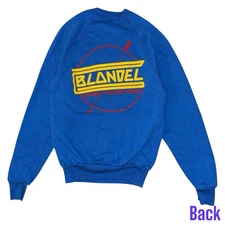 Vintage Amazing Blondel Sweatshirt Size S Blue 70s Band Euro Tour 1189 Graphic