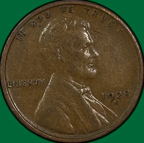 1928-S Lincoln Wheat Cent Extremely Fine XF Coin #33202