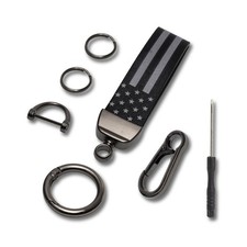 Car Key Chain, Leather Car Keychains for Men, American Usa Flag Key Chains wi...