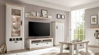 Wohnwand Weiß Landhaus Anbauwand Wohnkombi Wohnzimmer Set Florenz 2 In Pinie