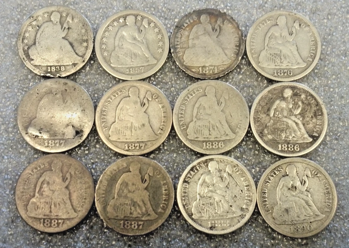 Silver 1890 Year Seated Liberty US Quarters (1838-1891) for sale Silver 1890 Year Seated Liberty US Quarters (1838-1891) for sale