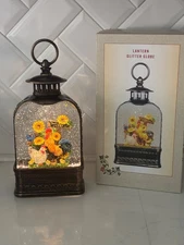 Cracker Barrel Glitter Globe~"WELCOME" Sunflowers/Chicken~continuous w/light~NIB