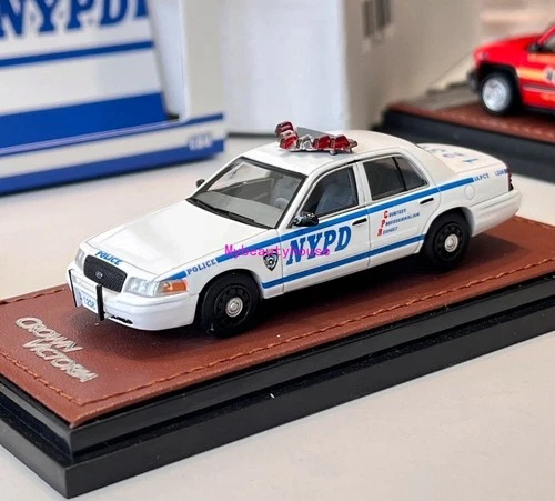 GOC 1:64 HEC White Crown Victoria CV US Police Model Diecast Metal Car 