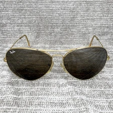 Vintage Ray-Ban USA Sunglasses Bausch & Lomb Gold Aviator BL 62-14 With Case