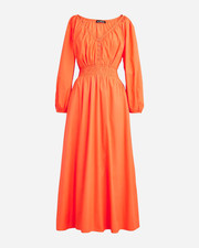 J Crew NWT Midi Dress in Cotton Poplin Orange Lined Skirt Stunning Fit 3X