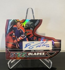 2025 Leaf Metal Legends Esa Tikkanen Steel Blades Red Auto 2/2 Edmonton Legend