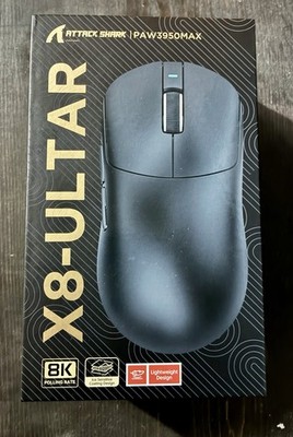 Attack shark X8-ULTRA Gaming Mouse - 8K Receiver - Black - Tri-Mode-Connection