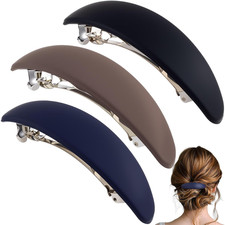 3 Pcs Vintage Hair Barrettes for Women, French Barrette Hair Clips, Matte Strong