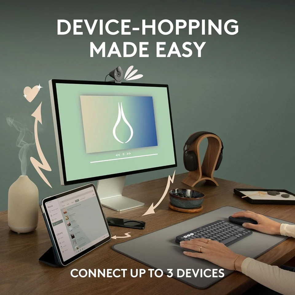 Logitech Pebble Mouse 2 M350s Slim Bluetooth Wireless Mouse, Portable, Rose  - Image 3 of 4