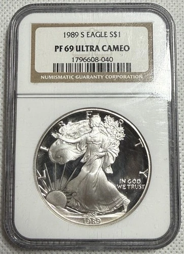 1989-S American Silver Eagle NGC PF69 Ultra Cameo Proof ASE