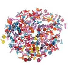 200 Pieces Metal  Paper Fastener For Scrapbooking Craft Mixed