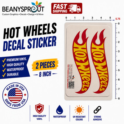 8-Inch Custom Hot Wheels Decal / Sticker   same direction