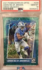 Panini Donruss Optic 2021 Amon-Ra St. Brown Green Velocity #228 Lions PSA 10
