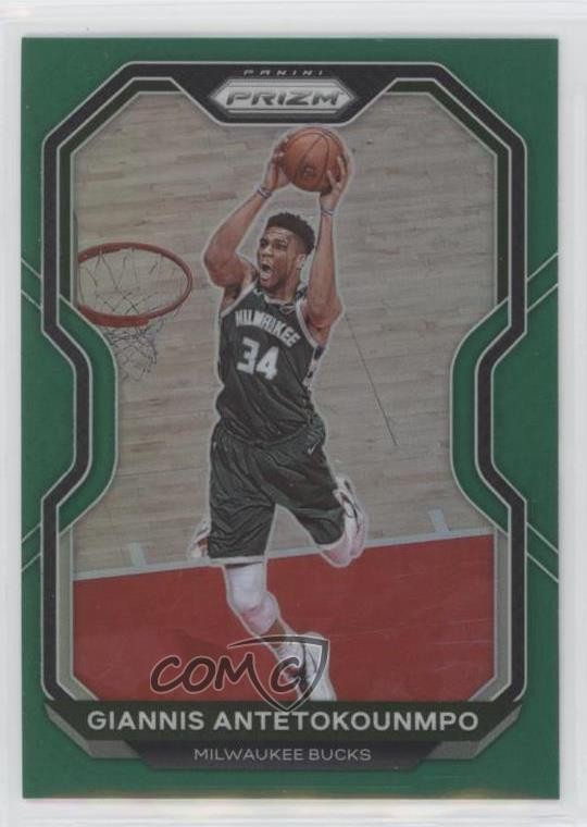 2020-21 Panini Prizm Green Prizm Giannis Antetokounmpo #111 9l4