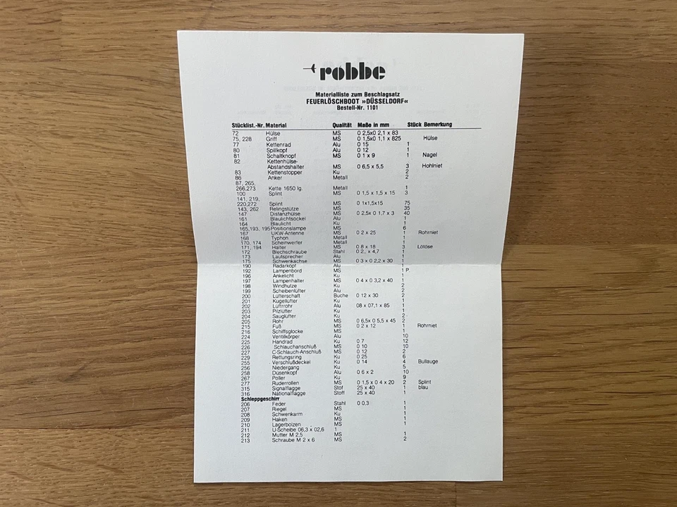 Robbe 1101 Beschlagsatz Feuerlöschboot *OVP* - Bild 4 von 4