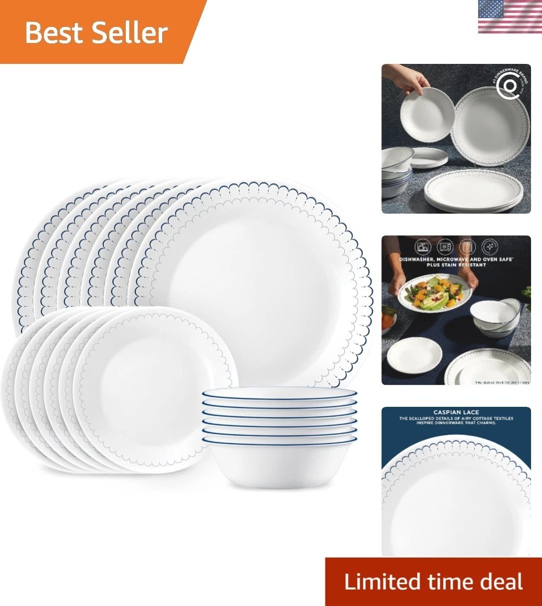 - Chip Resistant, Dish & Microwave Safe