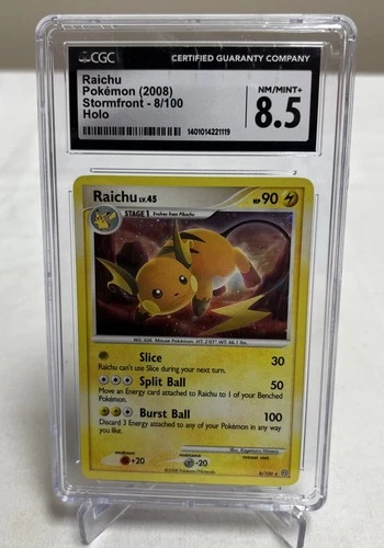 CGC 8.5 Raichu 2008 Stormfront 8/100 Holo Pokemon Card