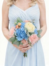 Rinlong Pink Blue Bridesmaid Bouquet for Wedding, Prom, Homecoming  Silk Bri...
