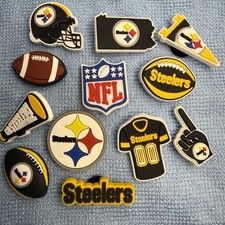 Qty 12 STEELERS Shoe Charms for clogs NFL Pittsburgh Helmet Fan TJ Watt Heyward