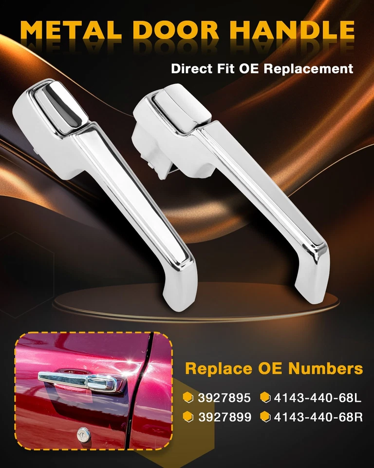 Exterior Chrome Door Handles Set For 1967-72 Chevy C10 C20 C30 GMC K1500 Pickup Foto 3 de 4