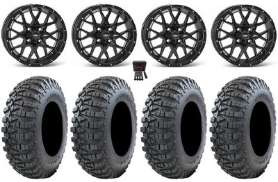 ITP Hurricane 15'' Wheels Black 33'' Terra Master Tires Textron Wildcat XX