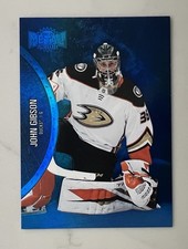 2021-22 Skybox Metal Universe Blue Spectrum John Gibson #4 Ducks