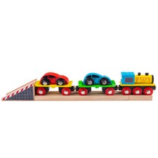 BigJigs - Car Loader - Wooden Railway Magnetic Toy Train BJT199 